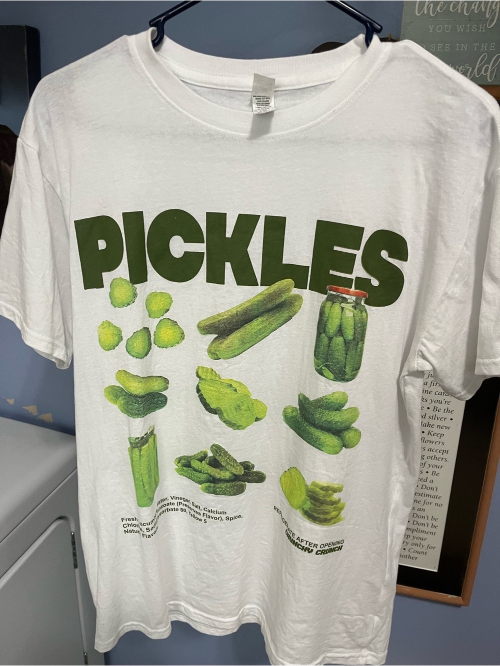 Pickles Graphic Tee - White with Green Print